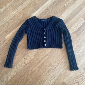 Art class girls black Ribbed Sweater cardigan size medium
